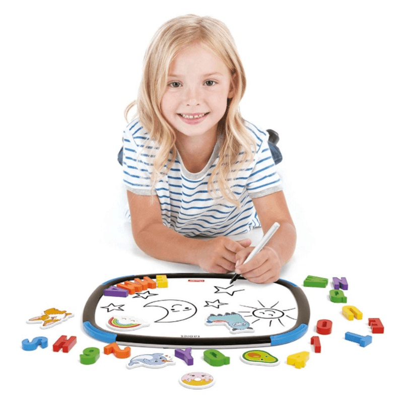 Quercetti Basic Letter And Numbers Set for Magnetic Whiteboard-112 Piece