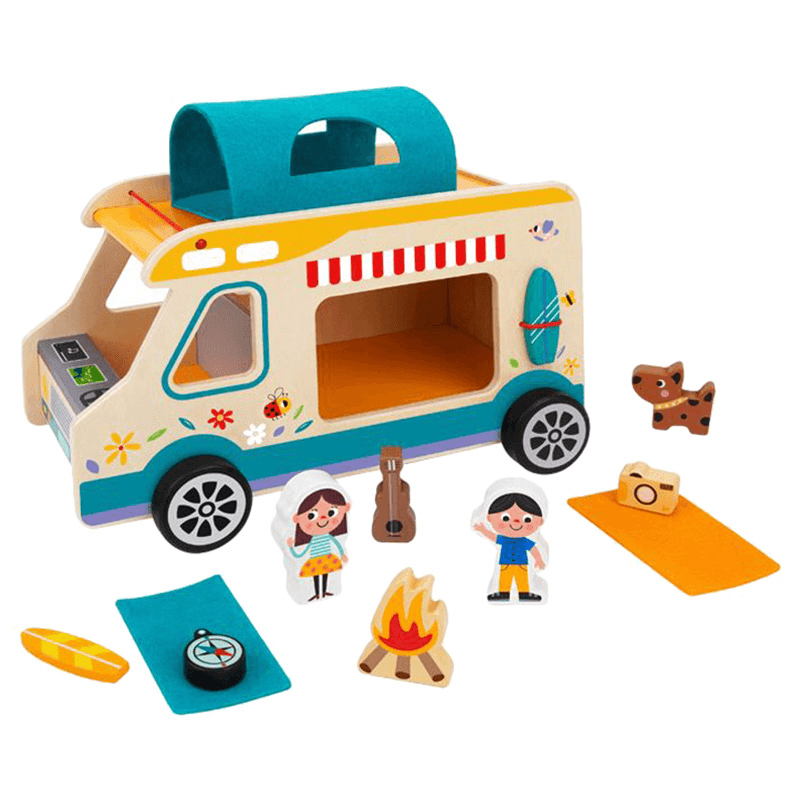 Tooky Toy Wooden Camping Van RV Playset