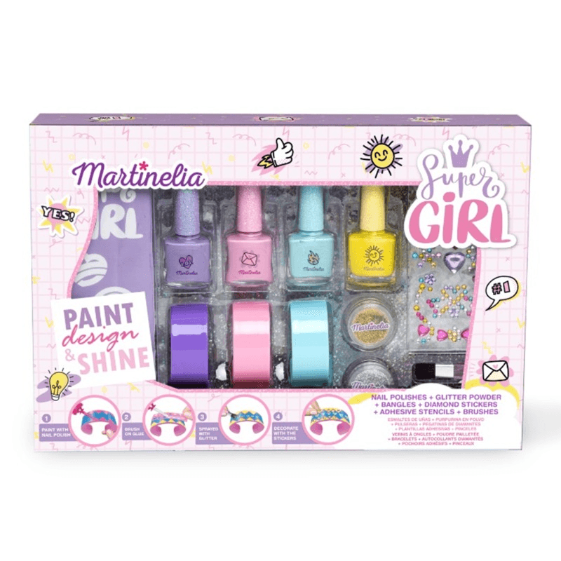 مارتينيليا - مجموعة أظافر وسوار سوبر جيرل