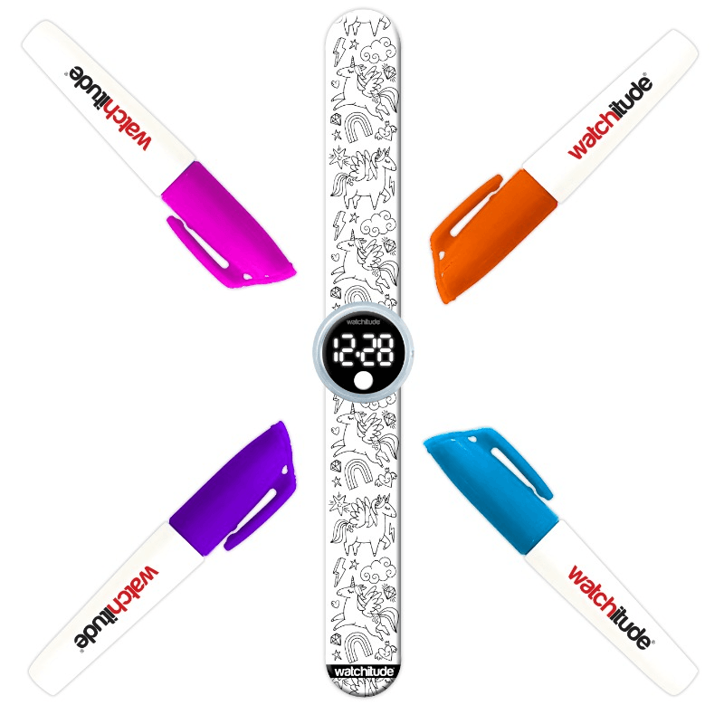 Watchitude Color Me Digital Slap Watch - Unicorn World