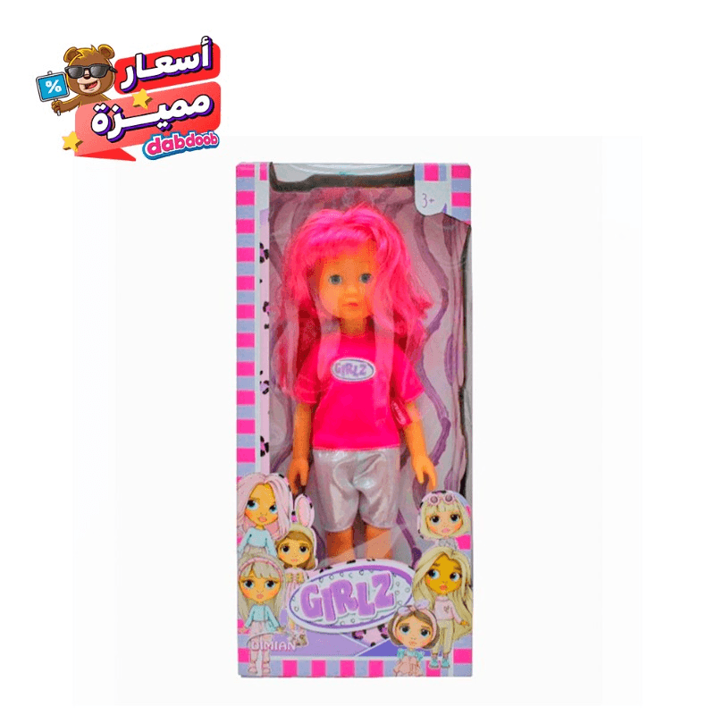 Dimian - Girlz Fashion Doll 35 cm Straight Pink Hair