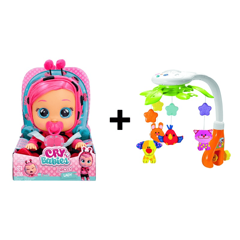 اشتري 1 واحصل على 1 مجانا - كراي بيبيز - دمية ليدي + وين فن دريم بيتس الموسيقية