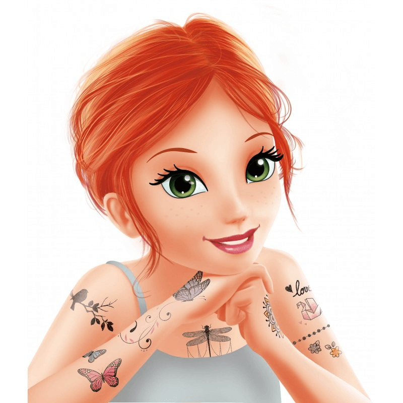 Buki Removable Tattoo 75 Pieces Colors Glitter