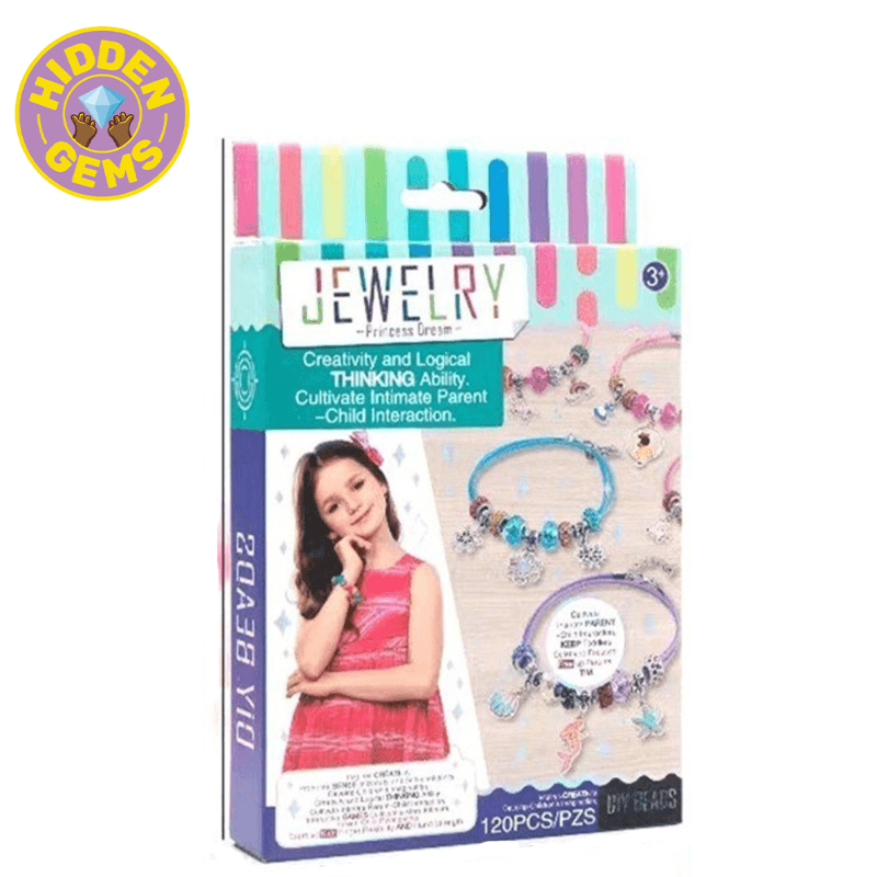 مجموعة أدوات صنع المجوهرات المصنوعة من الخرز الملون للأطفال