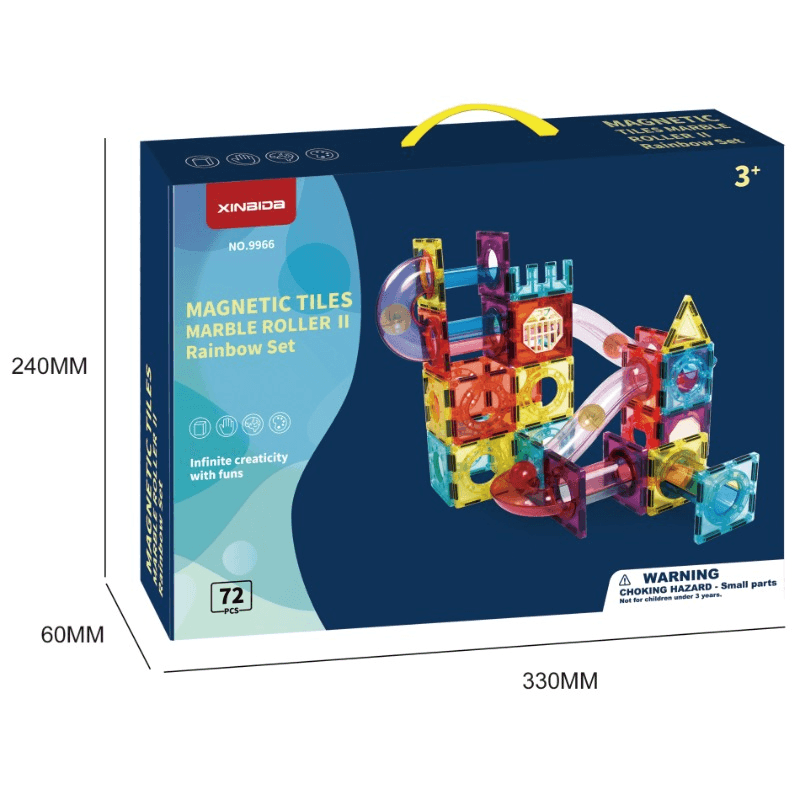 مجموعة كتل البناء المغناطيسية ماجنتك تايلز رينبو 72 قطعة