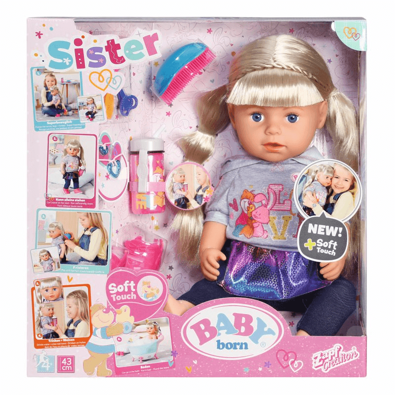 Baby Born Soft Touch Sister Blonde Doll 43cm