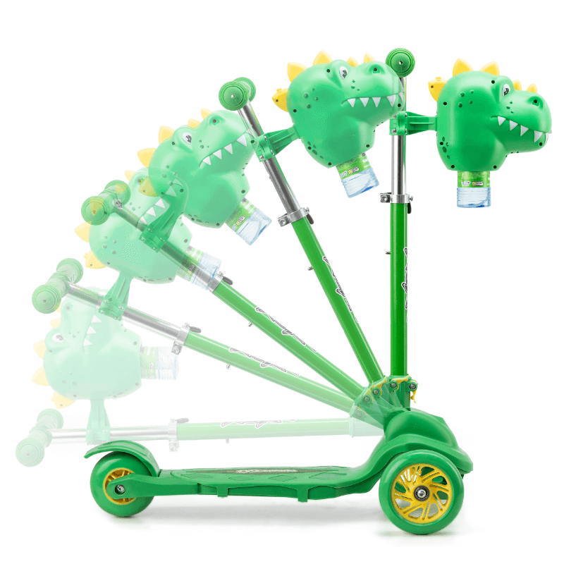 Xootz Dinosaur Bubble Go Scooter for Kids - Green