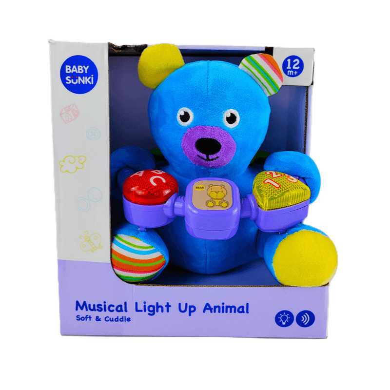 بيبي سونكي - دمية دب قطيفة مع ضوء وموسيقى - متنوع