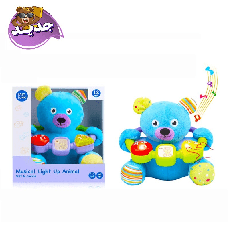 بيبي سونكي - دمية دب قطيفة مع ضوء وموسيقى - متنوع