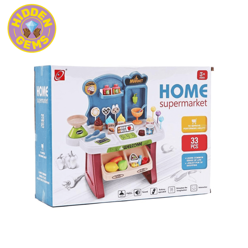 عربة تسوق لعب للأطفال من 33 قطعة