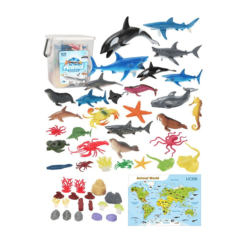 Marine Animals Figure Set - 50 Pieces