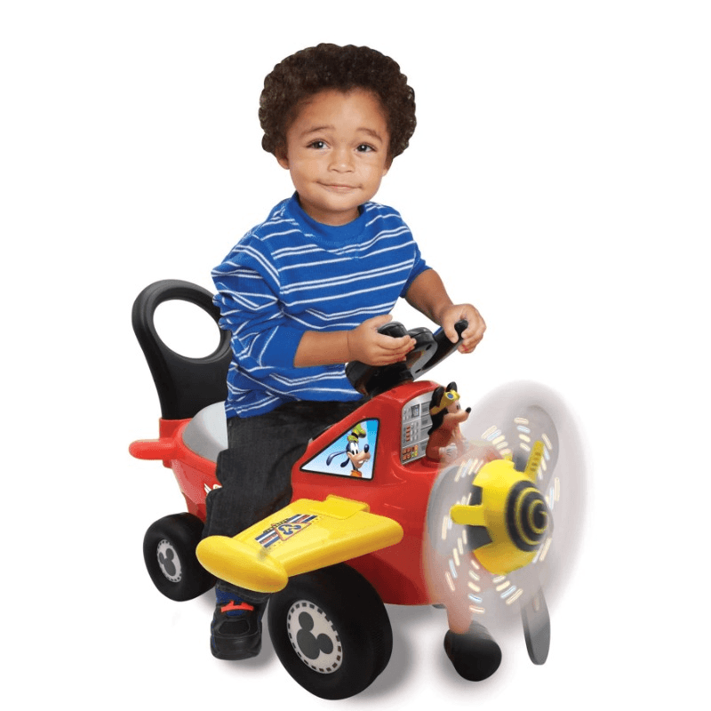 Kiddieland Toys Disney Mickey Mouse Airplane Light and Sound Ride-on