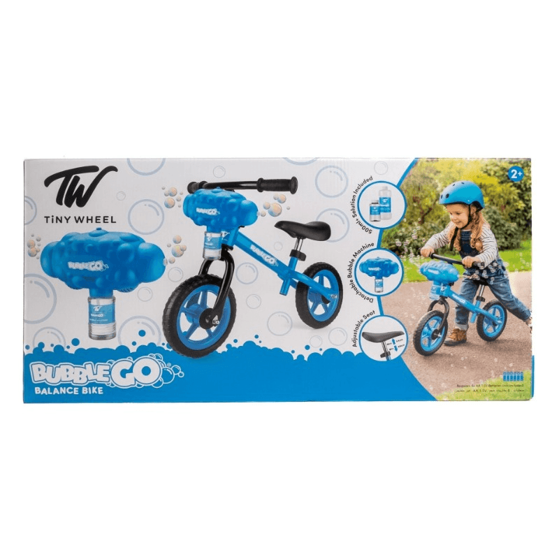 Tiny Wheel - Balance Bike With Bubble Machine For Kids - Blue