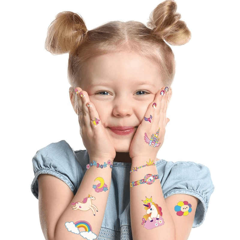 أفينير - مجموعة ملصقات التاتو وتزيين الأظافر بتصميم اليونيكورن