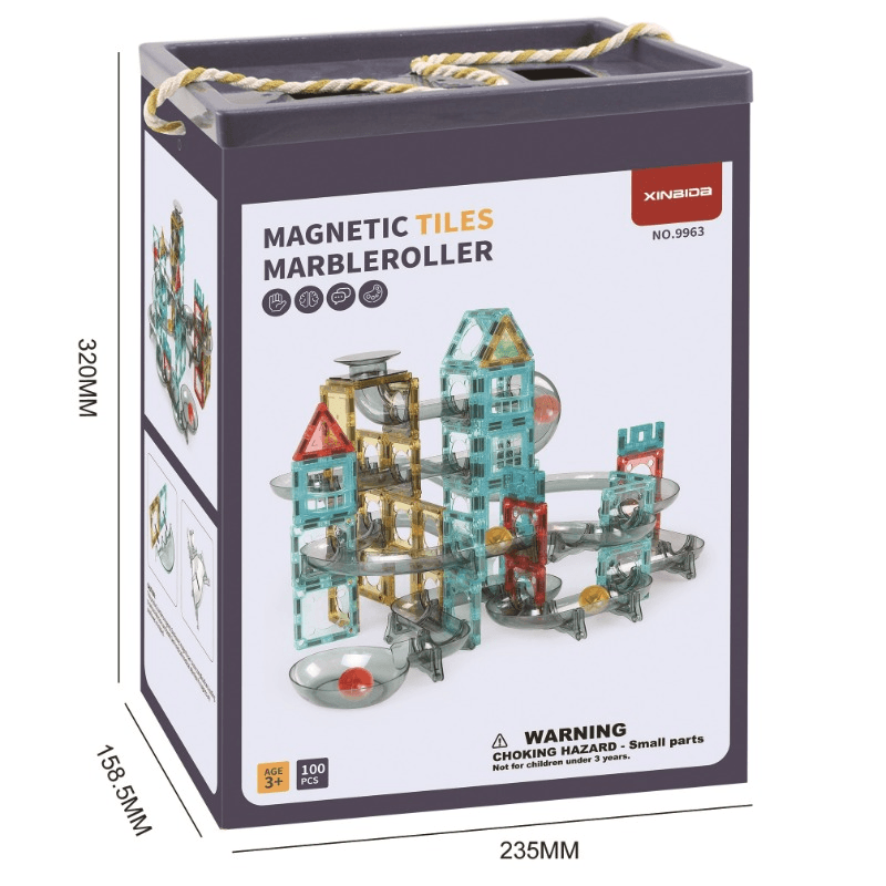 Magnetic Tiles Marble Roller - 100 Pcs