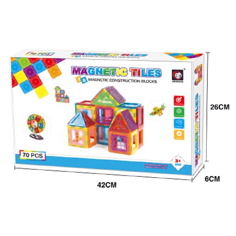 Magnetic Tiles Building Blocks Set 70 Pcs