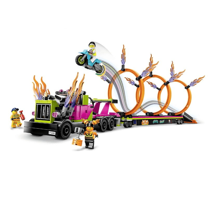 Lego City Stunt Truck And Ring Of Fire Challenge