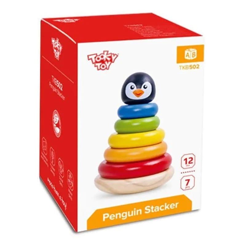 Tooky Toy Wooden Penguin Tower thumbnail 2