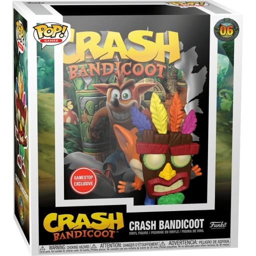 Funko Pop Game Cover Games Crash Bandicoot With Aku Mask