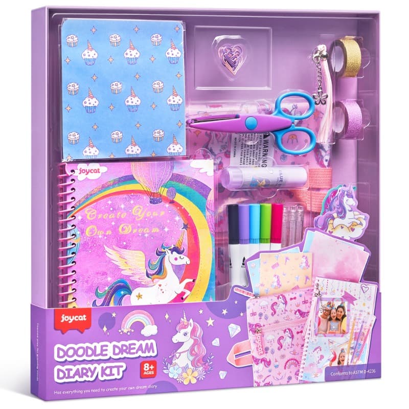Joycat Doodle Dream Diary Kit Scrapbook And Journal Craft Set for Kids