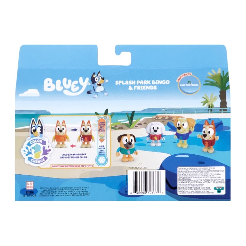 Bluey S13 Color Change Figure 4pk Water Park Bingo & Friends Exclusive thumbnail 3