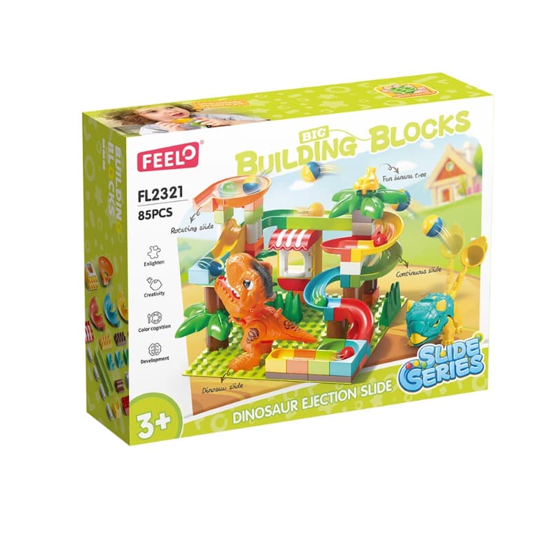 Feelo Dinosaur Ejection Slide Big Building Blocks Set | 78 Pieces