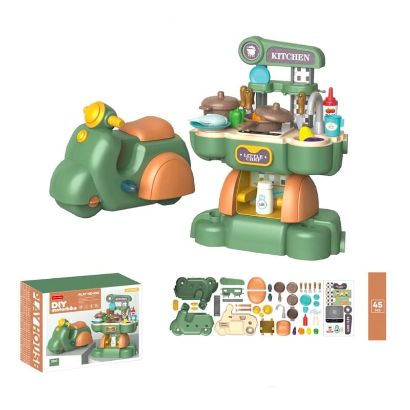Motorbike Kitchen Playset - 45 Pcs