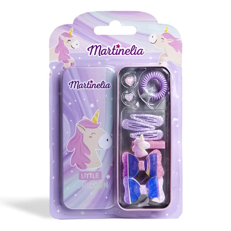 Martinelia Unicorn Tin Box with Hair Accessories