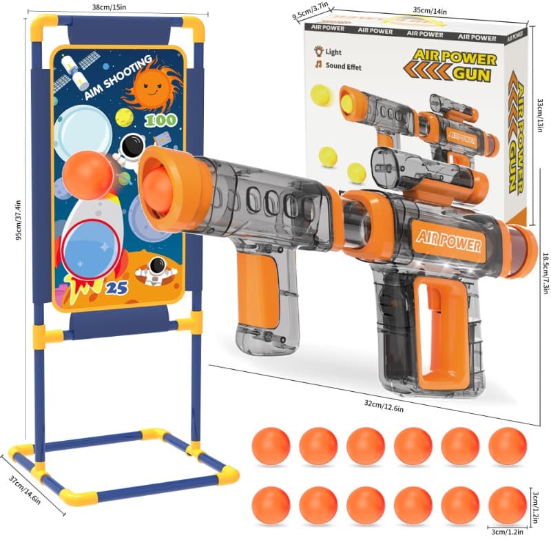 Air Power Toy Gun with 12 Shooting Balls and Aiming Target