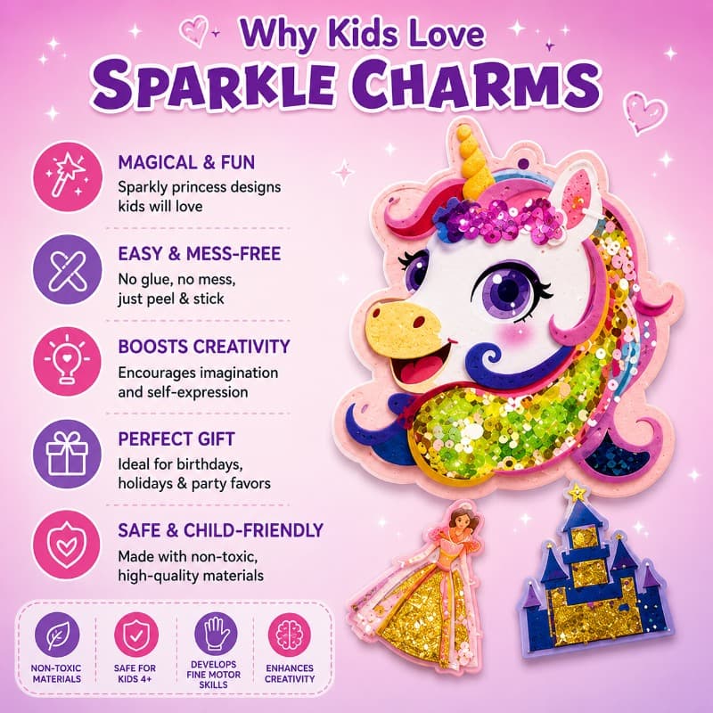 Joycat Sparkle Charms Keychain Craft Kit Diy Toy for Kids thumbnail 4