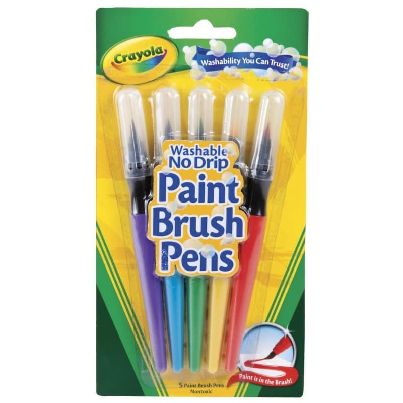 Crayola Washable No Drip Paint Brush Pens 5 Colors