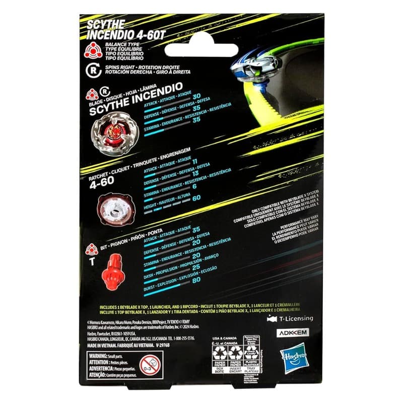 Beyblade X Launcher Scythe Incendio 4-60T Starter Pack thumbnail 5