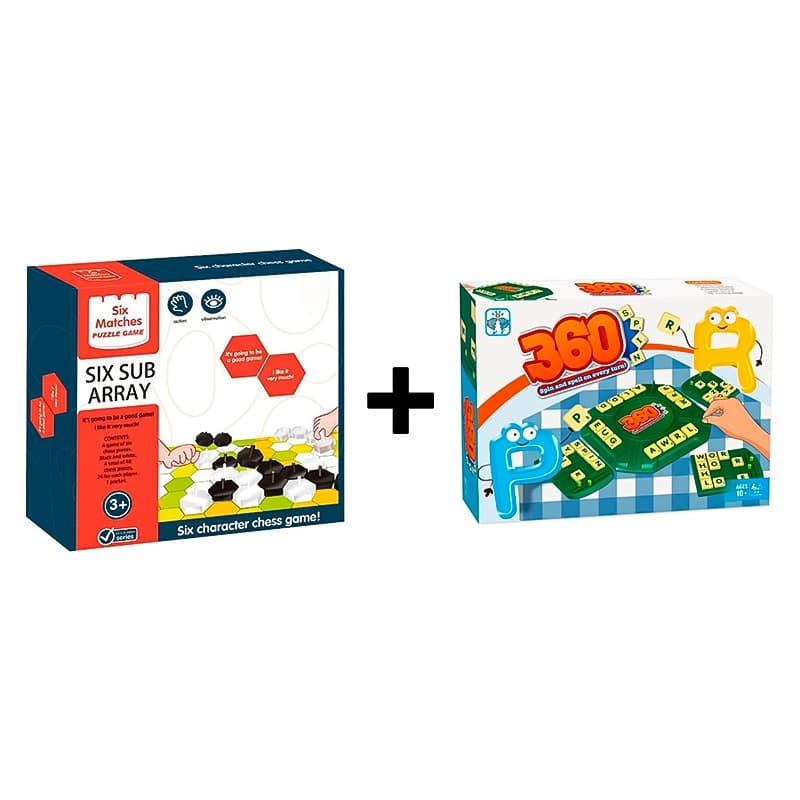 Buy 1 Get 1 Six Sub Array Character Chess Game + 360 Spin And Spell Game