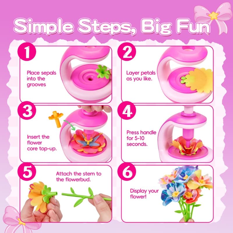 Joycat Diy Flower Bouquet Craft Kit Arts And Crafts Toy for Kids thumbnail 5