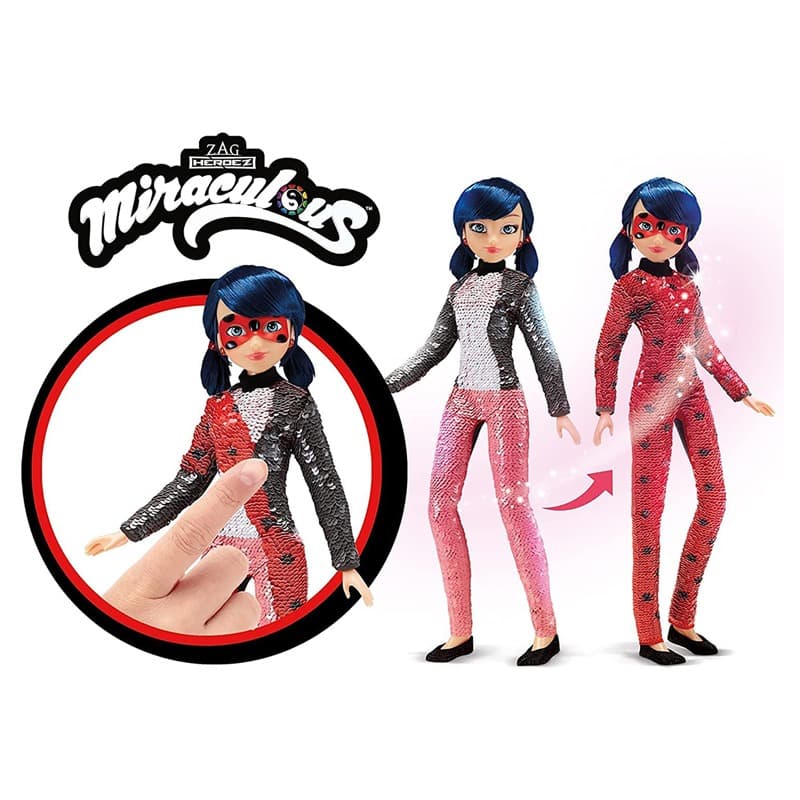 Miraculous Fashion Flip Marinette To Ladybug with Sequins thumbnail 3