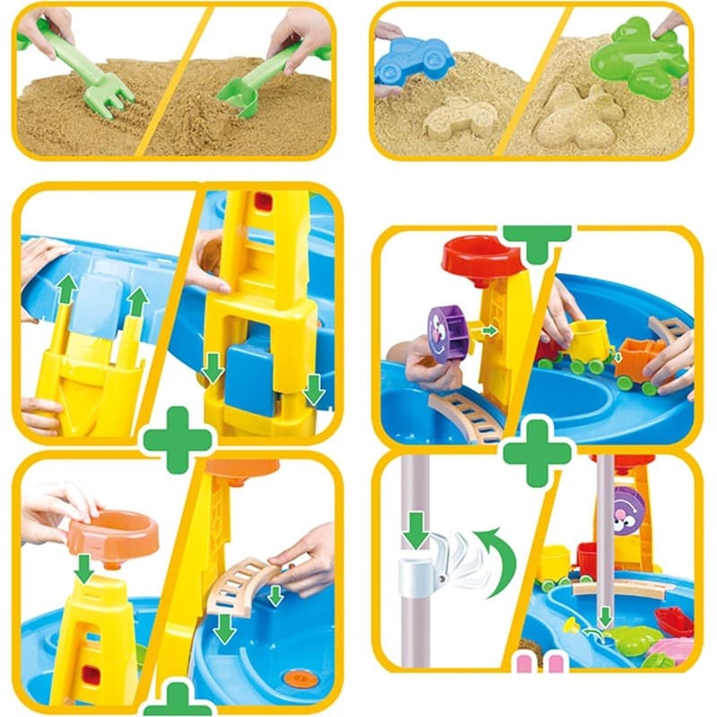 Hualian Sand and Water Table Set - Blue/Yellow thumbnail 3