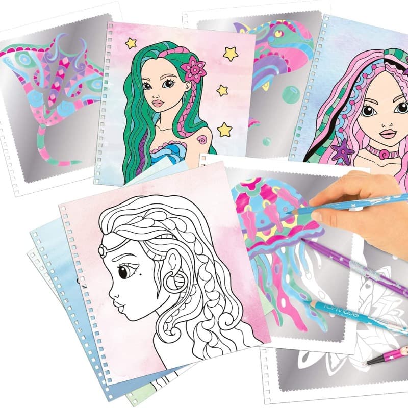 Top Model Fantasy Model Colouring Book Silver Art thumbnail 2