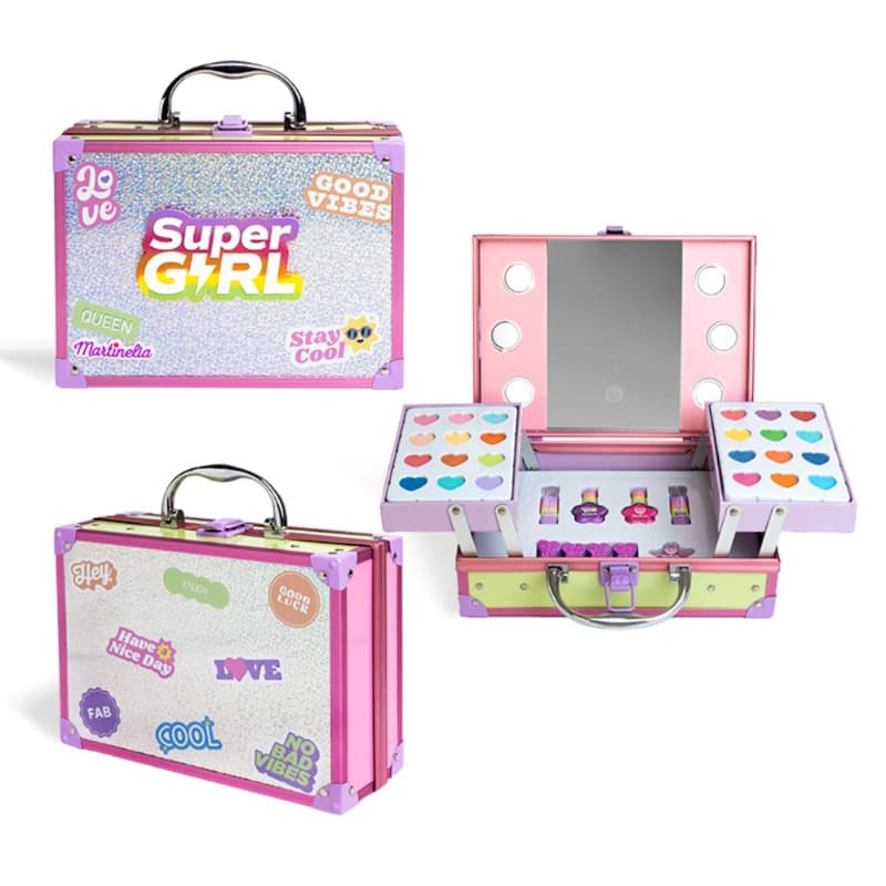 Super Girl Makeup Case with LED Lights – Ultimate Beauty Play Set thumbnail 3