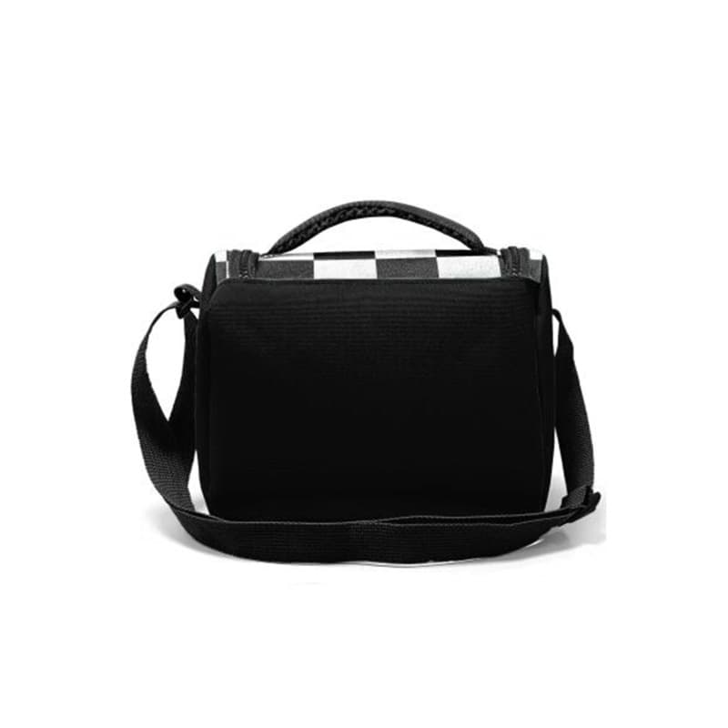 Coral High Kids Thermal Lunch Bag - Black and White Checkerboard Design thumbnail 3