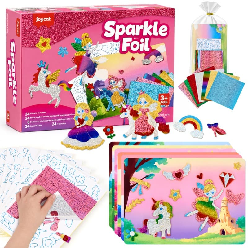 Joycat Unicorns Sparkle Foil Art Kit Diy Craft Toy for Kids thumbnail 3