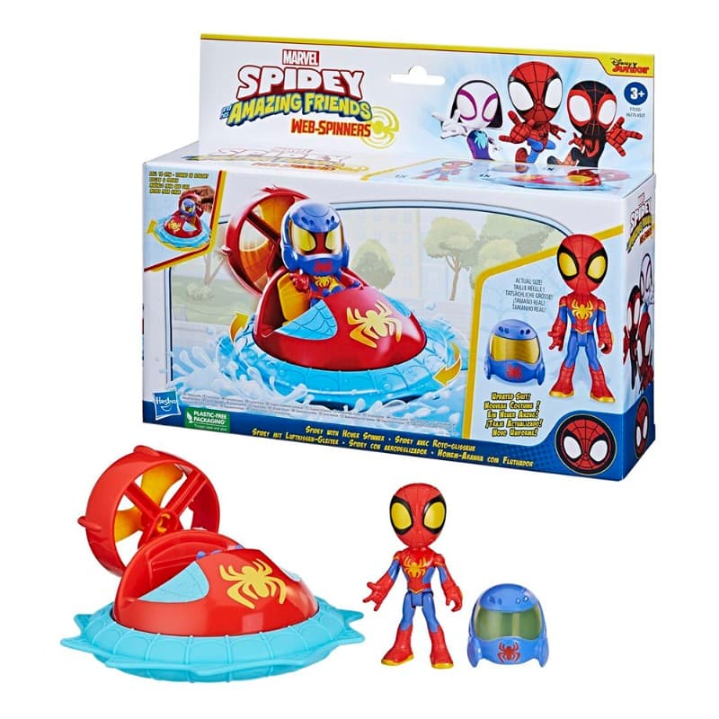 Marvel Spidey & His Amazing Friends Web-Spinners Spidey with Hover Spinner Vehicle & Action Figure