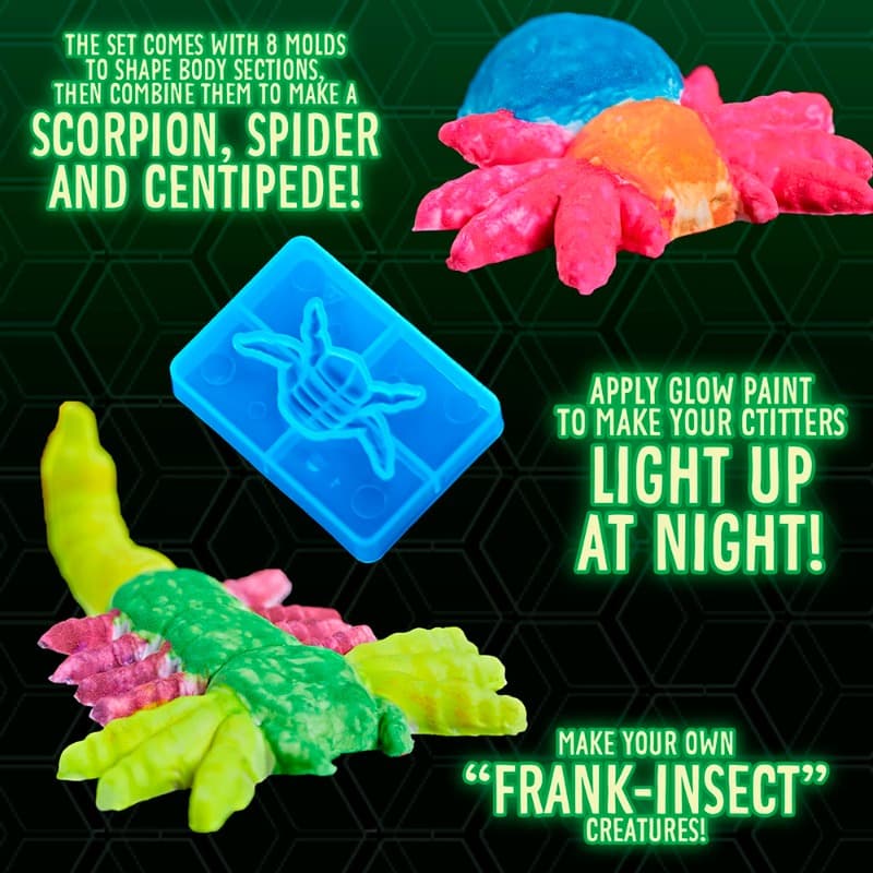 Crayola Critter Creator Glow in The Dark Clay Art Kit With Paint thumbnail 2