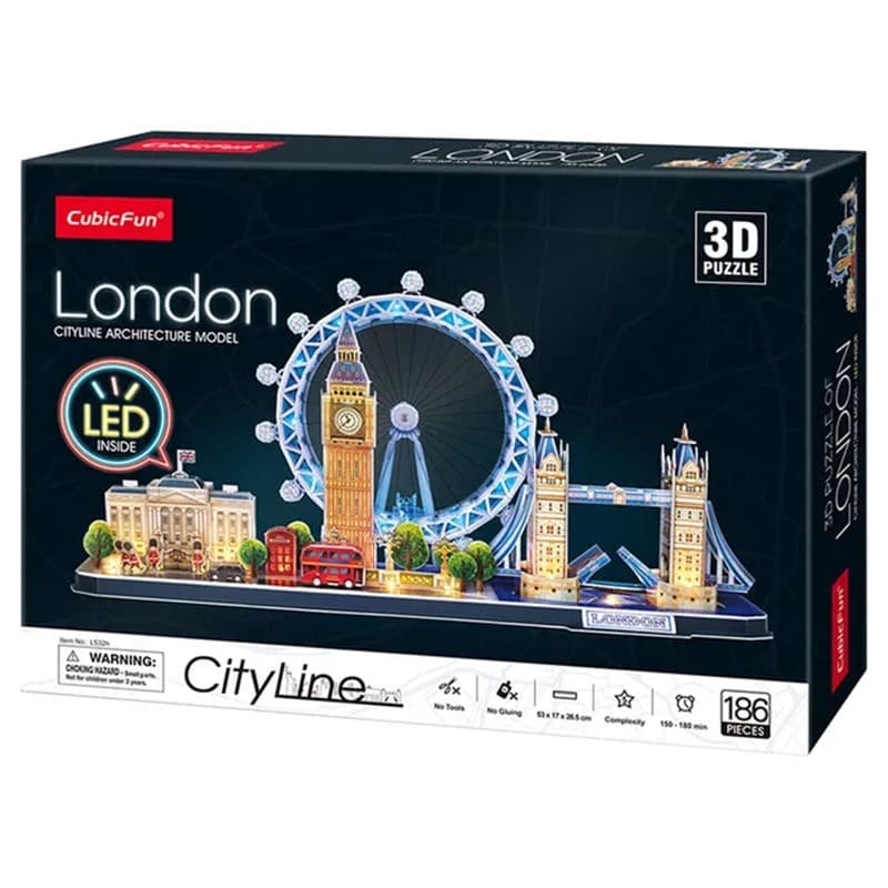 Cubicfun City Line London Battery Operated 3D Puzzle - 186 Pcs