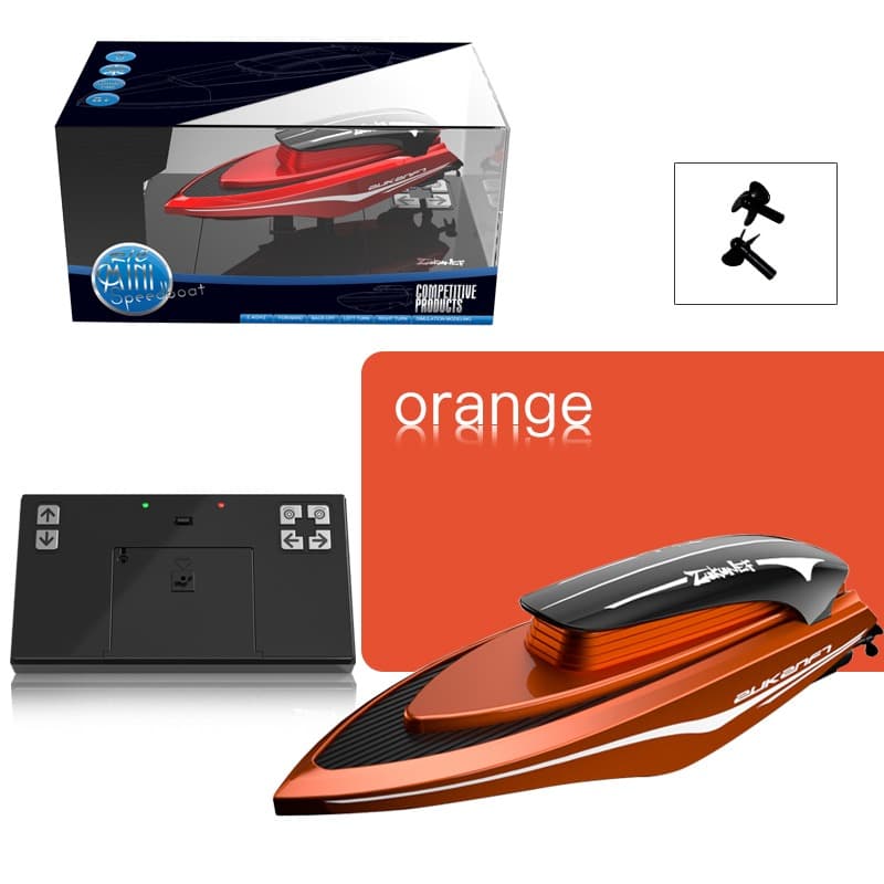 RC High Speed Boat With Light - Orange thumbnail 2