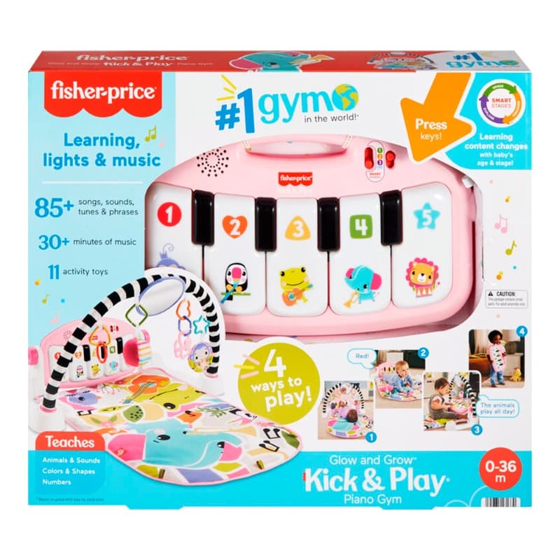 Fisher Price Glow & Grow Cake & Play Piano Gym - Pink thumbnail 3