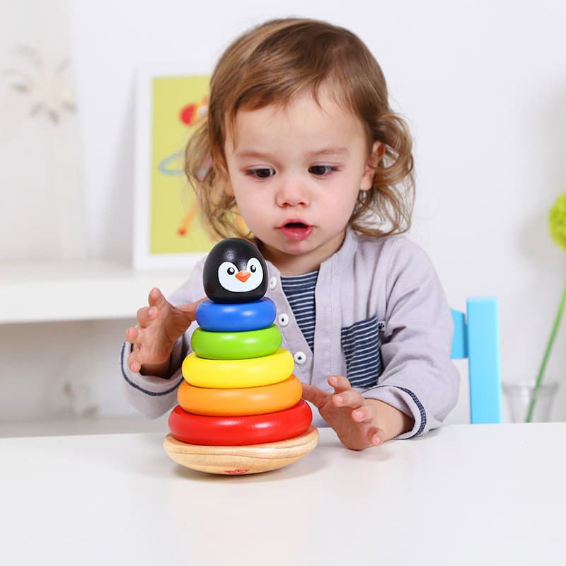Tooky Toy Wooden Penguin Tower thumbnail 3