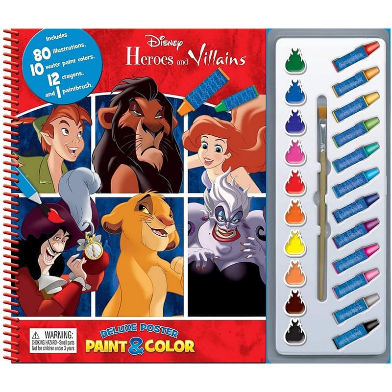 Disney Heroes And Villains Deluxe Poster Paint And Color