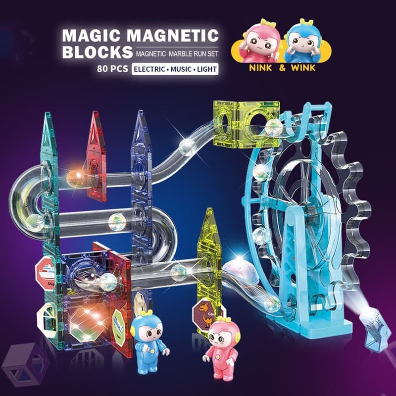 Dige Magnetic Marble Run Set - 80pcs thumbnail 3