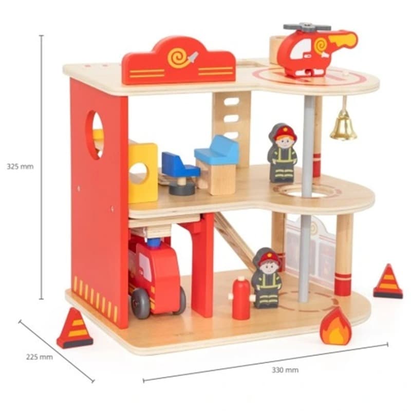 Viga Wooden Fire Station Set -14 Piece thumbnail 4