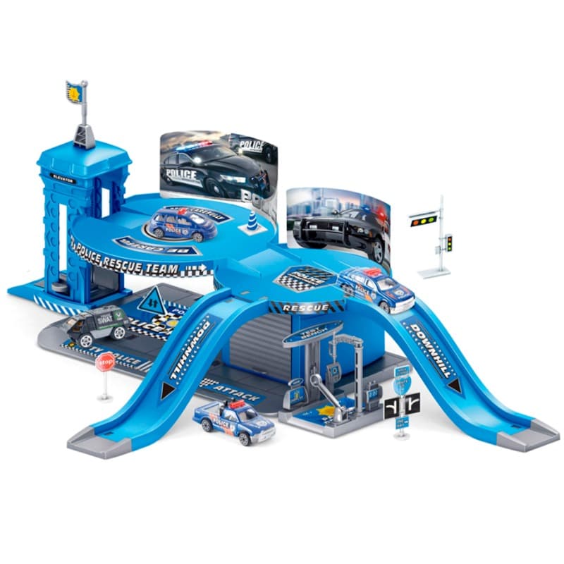 Assembly Alloy Police Car Parking Lot Playset 41 Pcs thumbnail 2